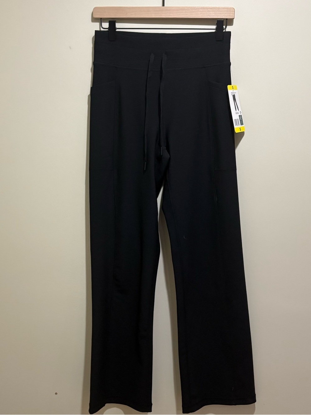 Black Wide-Leg Drawstring Pants